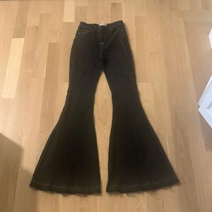 Free People black super flared jeans
